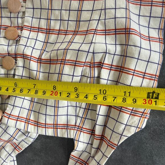 RTR Nicholas Square Neck Button Front Pinafore Plaid Tank Top *Missing Button* - Picture 6 of 6